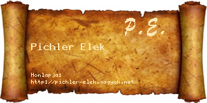 Pichler Elek névjegykártya